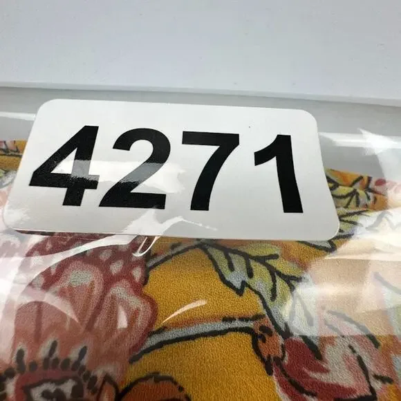 Belle Kim Gravel Top Womens Large Yellow Floral Boho Peasant Career Feminine - Picture 12 of 13